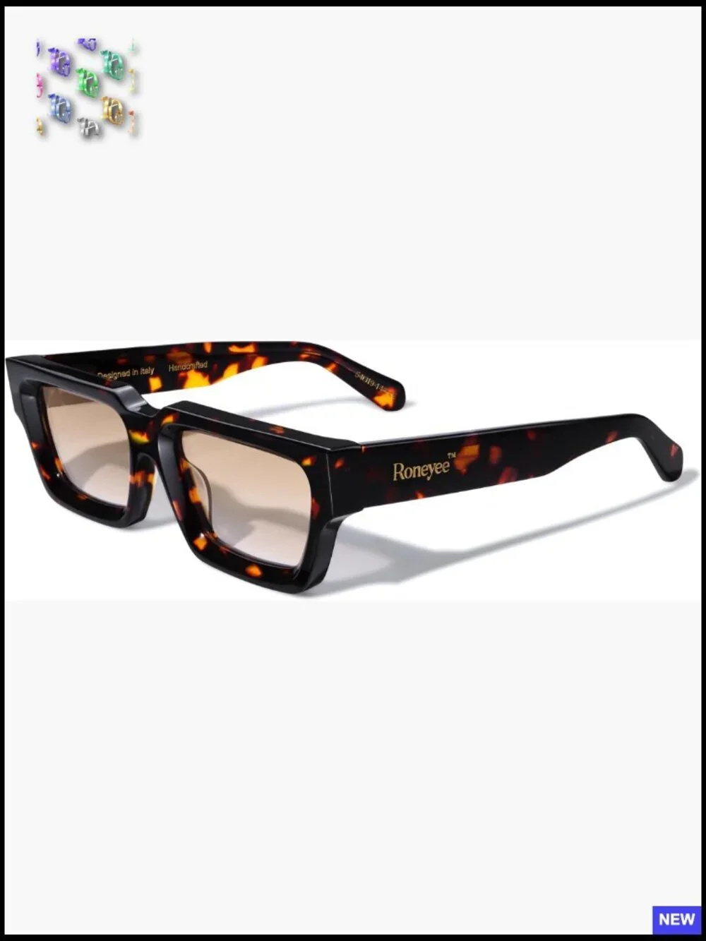 Retro Square Acetate Sunglasses UV Protection Trendy Unisex Stylish Frame